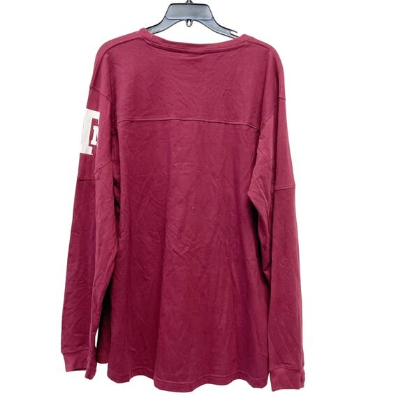 Pressbox Texas A&M Aggies Crewneck Long Sleeve Cotton Shirt Maroon Size XL - Picture 2 of 5